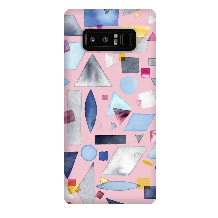 Galaxy Note 8 StrongFit Geometric Pieces Pink by Ninola Design