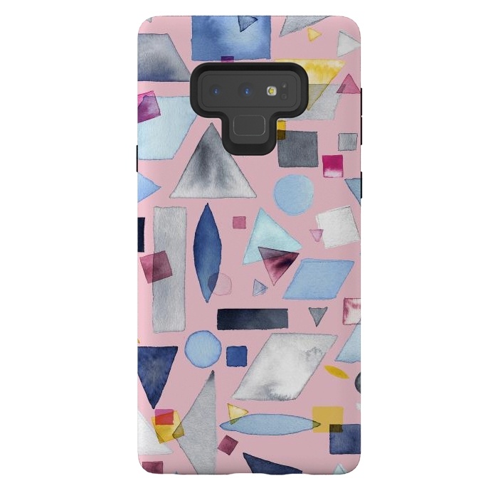 Galaxy Note 9 StrongFit Geometric Pieces Pink by Ninola Design