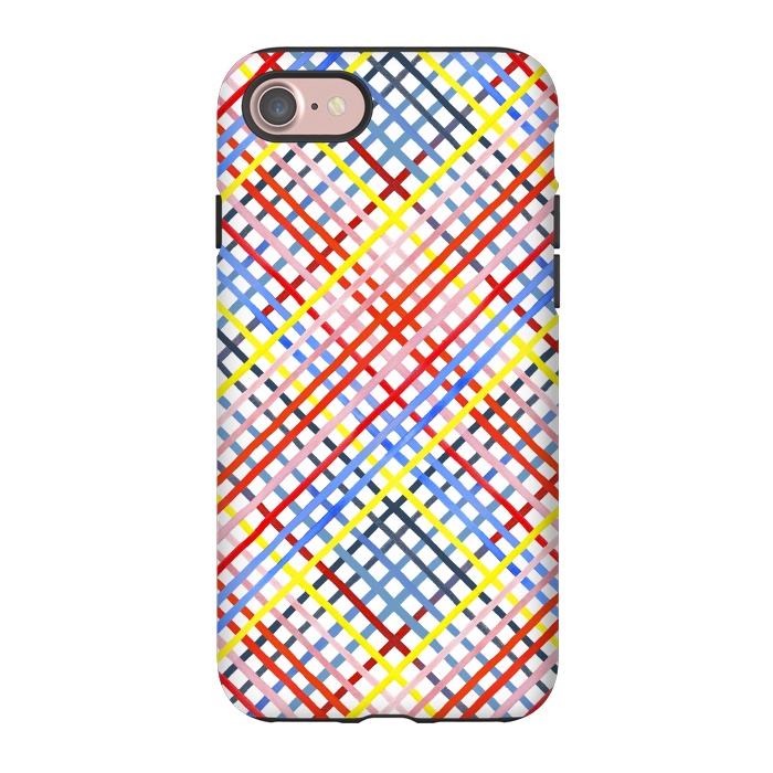 iPhone 7 StrongFit Gingham Vichy Multicolored by Ninola Design