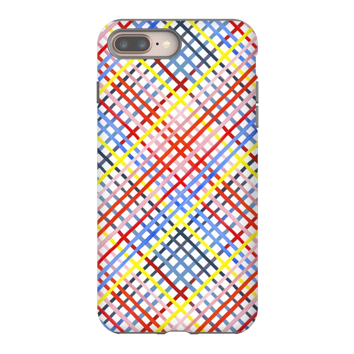iPhone 7 plus StrongFit Gingham Vichy Multicolored by Ninola Design