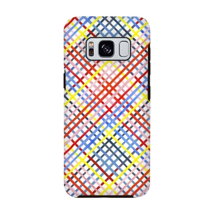 Galaxy S8 StrongFit Gingham Vichy Multicolored by Ninola Design