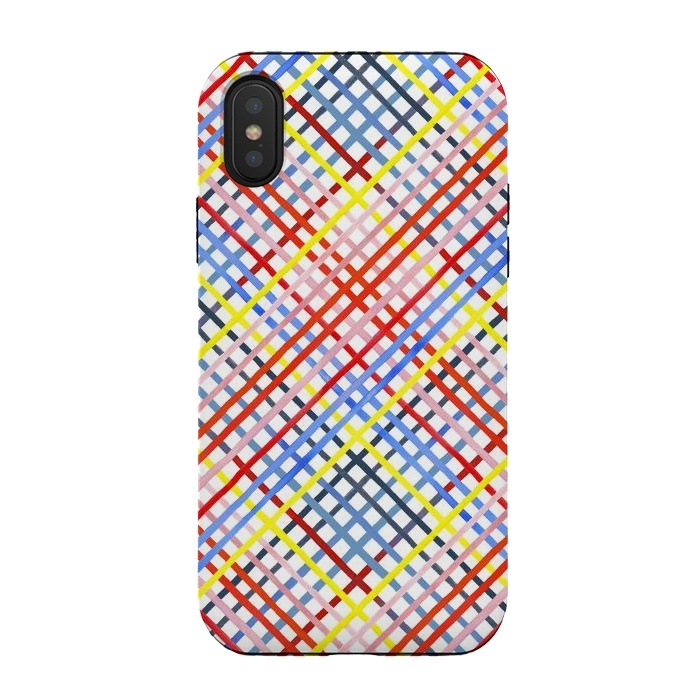 iPhone Xs / X StrongFit Gingham Vichy Multicolored by Ninola Design