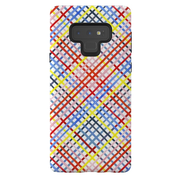 Galaxy Note 9 StrongFit Gingham Vichy Multicolored by Ninola Design
