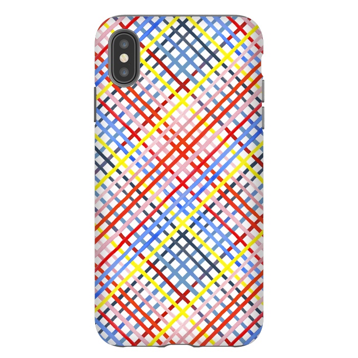 iPhone Xs Max StrongFit Gingham Vichy Multicolored by Ninola Design