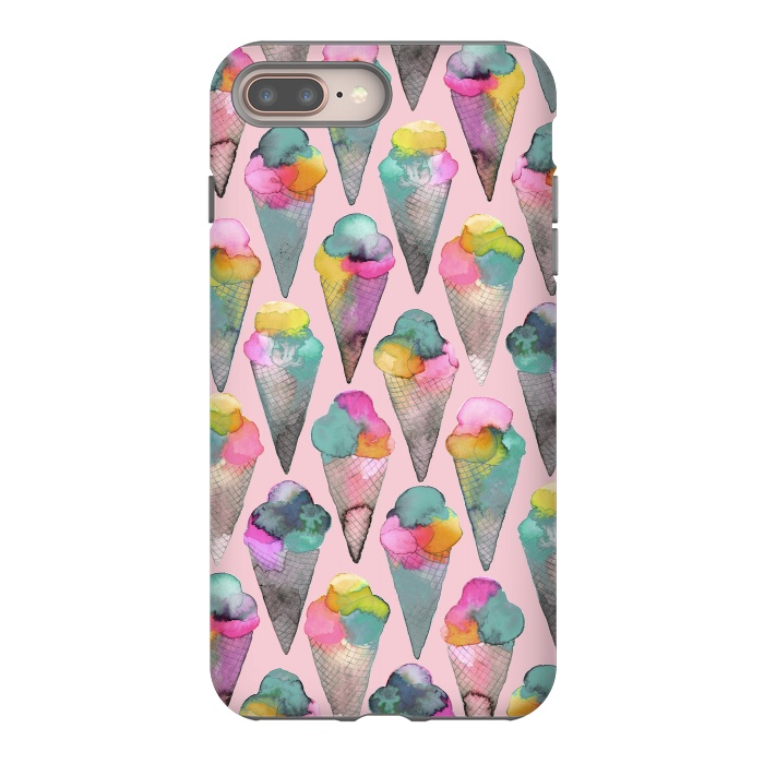 iPhone 7 plus StrongFit Cute Icecreams Pink by Ninola Design