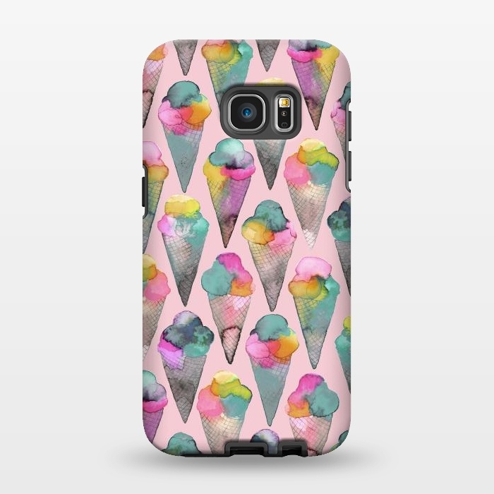 Galaxy S7 EDGE StrongFit Cute Icecreams Pink by Ninola Design