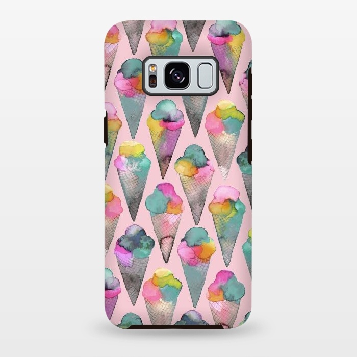 Galaxy S8 plus StrongFit Cute Icecreams Pink by Ninola Design