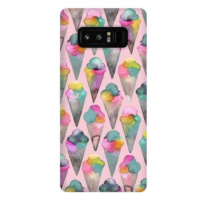 Galaxy Note 8 StrongFit Cute Icecreams Pink by Ninola Design