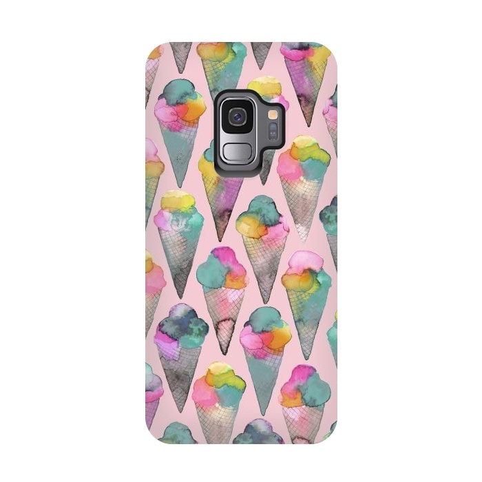 Galaxy S9 StrongFit Cute Icecreams Pink by Ninola Design