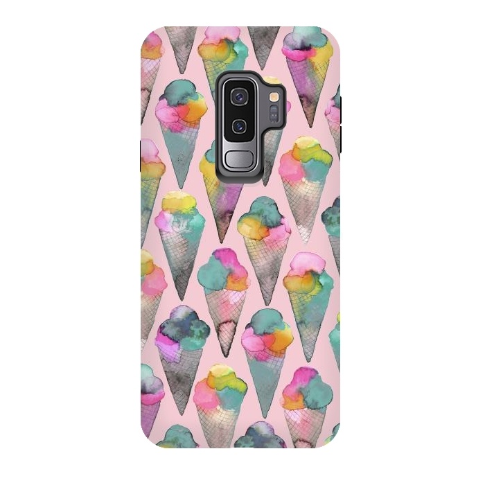 Galaxy S9 plus StrongFit Cute Icecreams Pink by Ninola Design