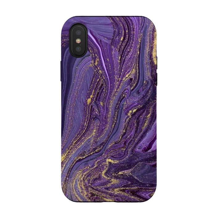 iPhone Xs / X StrongFit Purple and Gold Marble by ArtsCase