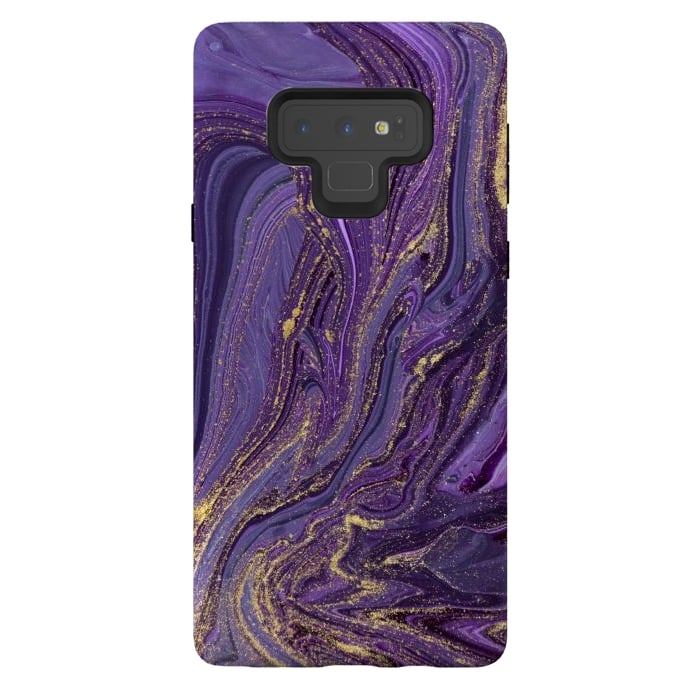 Galaxy Note 9 StrongFit Purple and Gold Marble by ArtsCase