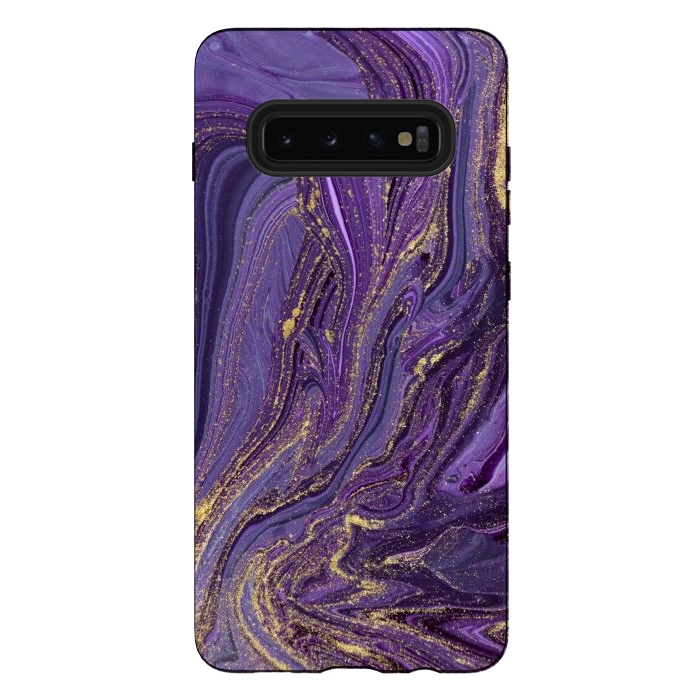 Galaxy S10 plus StrongFit Purple and Gold Marble by ArtsCase