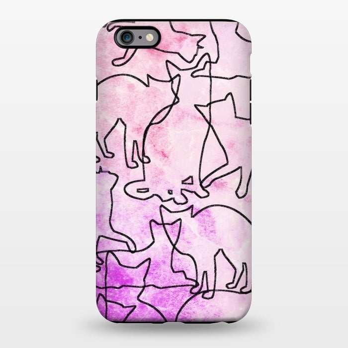 iPhone 6/6s plus StrongFit Line art tangled cats by Oana 