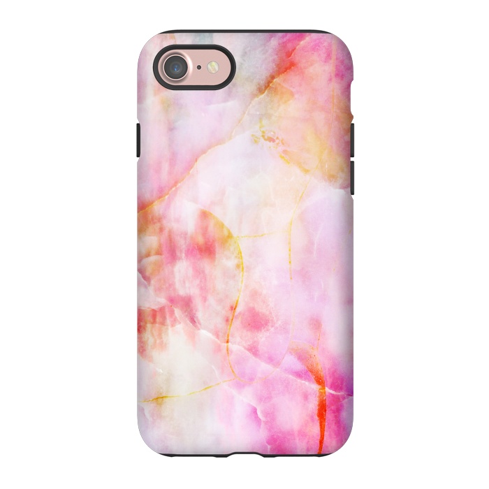 iPhone 7 StrongFit Watercolor painted pink marble by Oana 