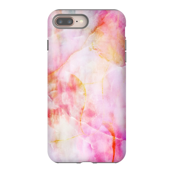iPhone 7 plus StrongFit Watercolor painted pink marble by Oana 