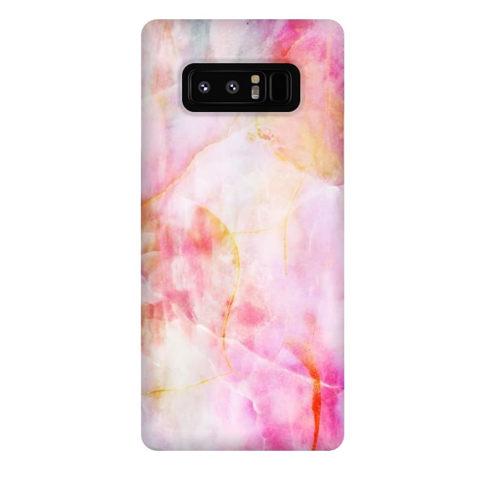 Galaxy Note 8 StrongFit Watercolor painted pink marble by Oana 