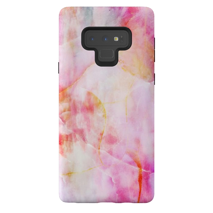 Galaxy Note 9 StrongFit Watercolor painted pink marble by Oana 