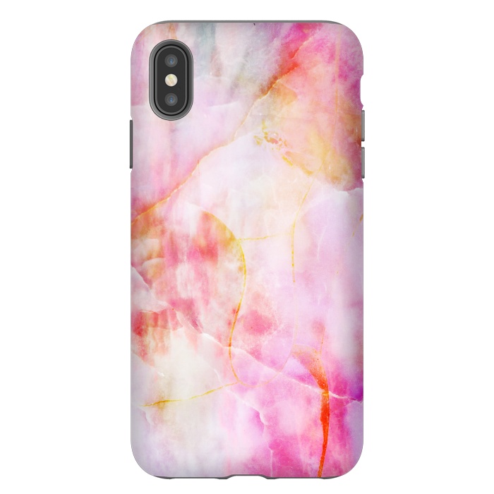 iPhone Xs Max StrongFit Watercolor painted pink marble by Oana 