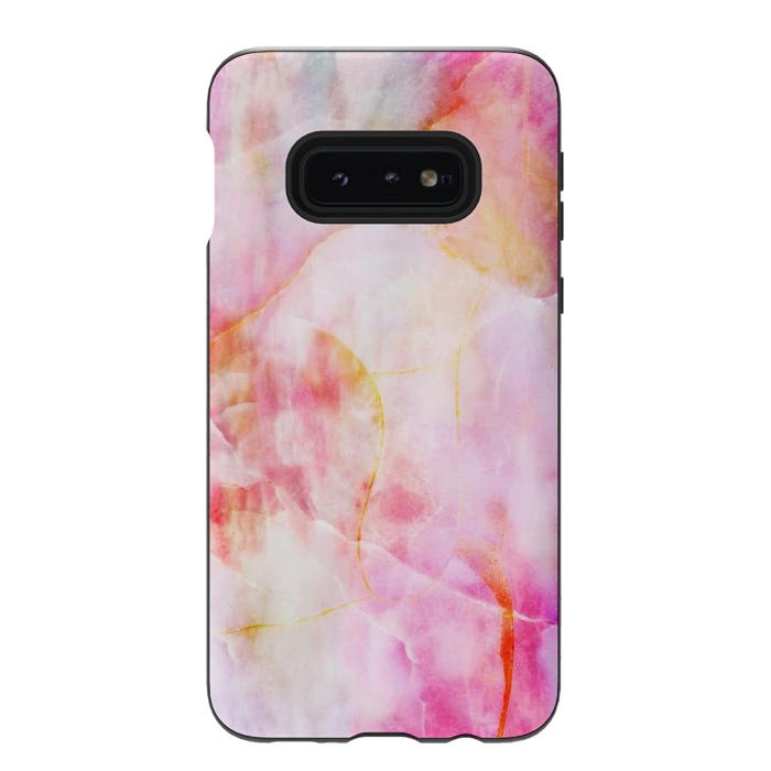 Galaxy S10e StrongFit Watercolor painted pink marble by Oana 