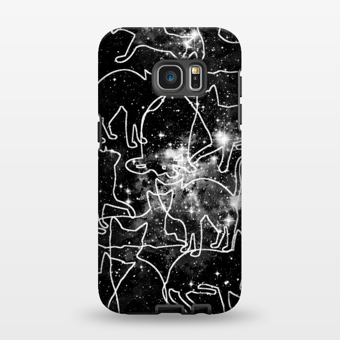 Galaxy S7 EDGE StrongFit Cats in space astrology minimal pattern by Oana 