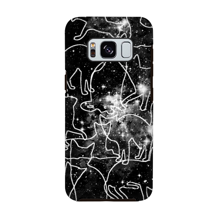 Galaxy S8 StrongFit Cats in space astrology minimal pattern by Oana 