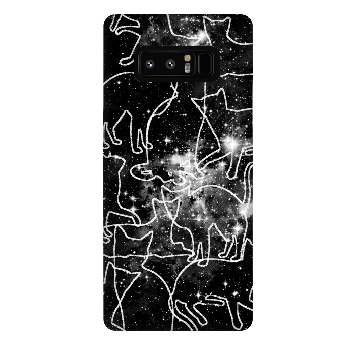 Galaxy Note 8 StrongFit Cats in space astrology minimal pattern by Oana 