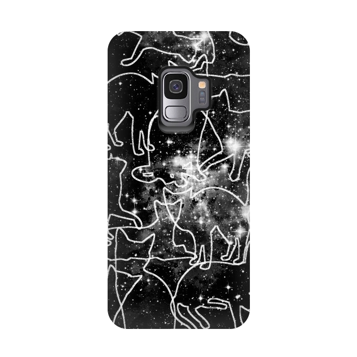 Galaxy S9 StrongFit Cats in space astrology minimal pattern by Oana 