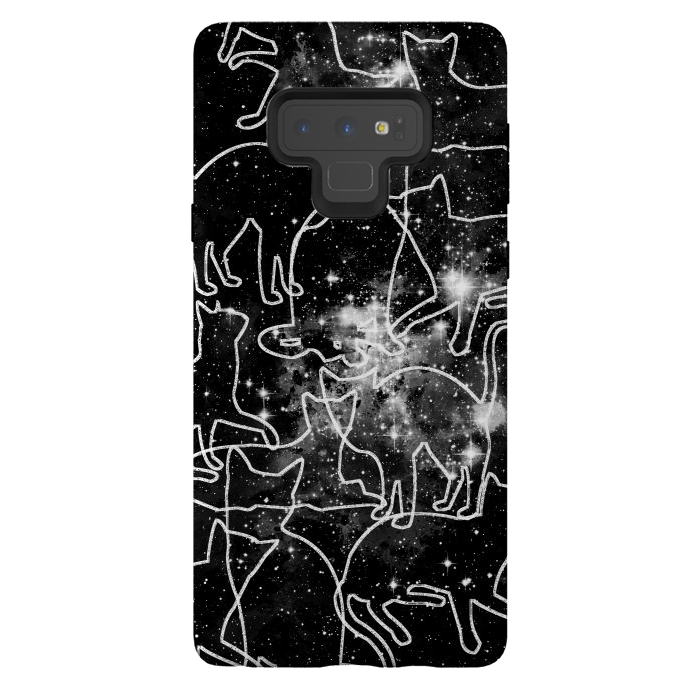 Galaxy Note 9 StrongFit Cats in space astrology minimal pattern by Oana 