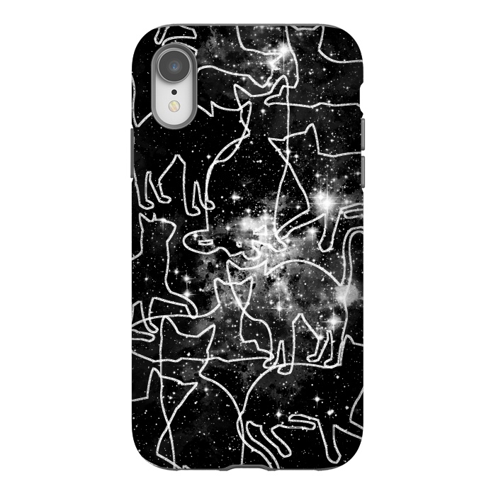 iPhone Xr StrongFit Cats in space astrology minimal pattern by Oana 