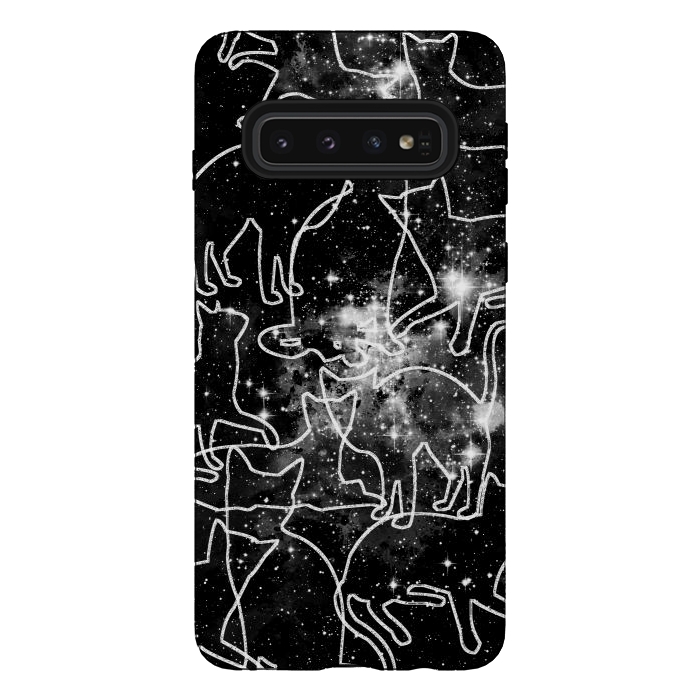 Galaxy S10 StrongFit Cats in space astrology minimal pattern by Oana 