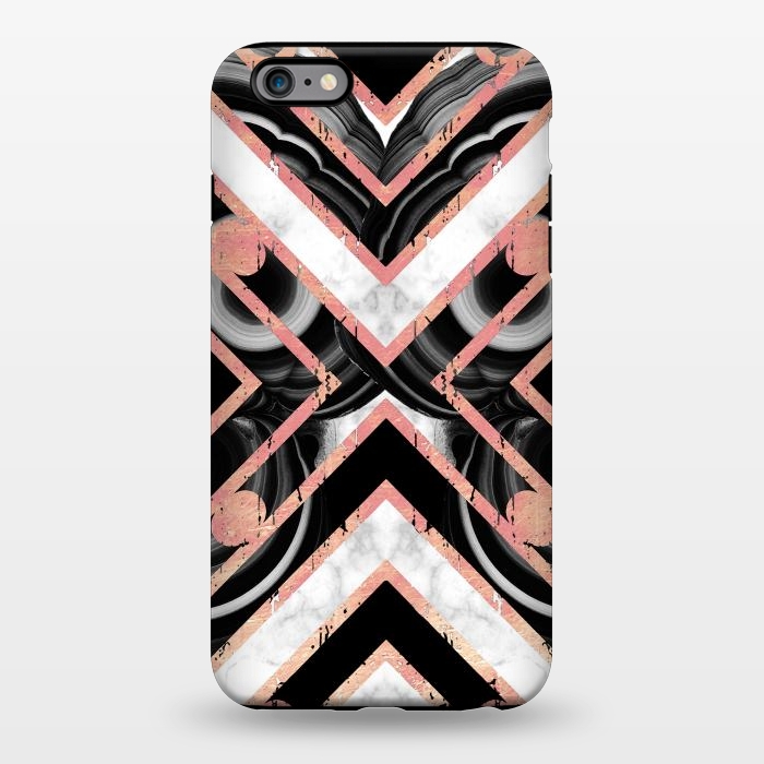 iPhone 6/6s plus StrongFit Monochrome geometric marble tiles with golden contour by Oana 