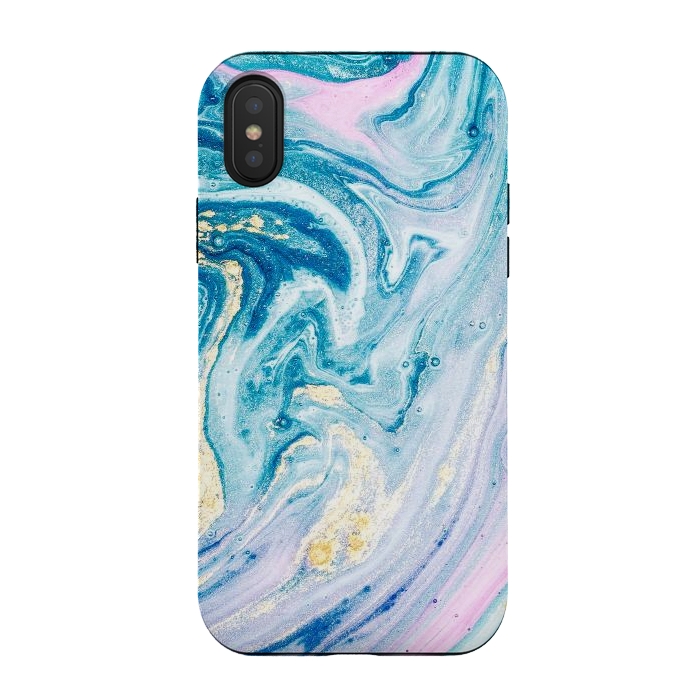 iPhone Xs / X StrongFit Pink and Blue Marble by ArtsCase