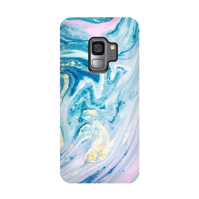 Galaxy S9 StrongFit Pink and Blue Marble by ArtsCase