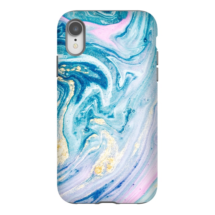iPhone Xr StrongFit Pink and Blue Marble by ArtsCase