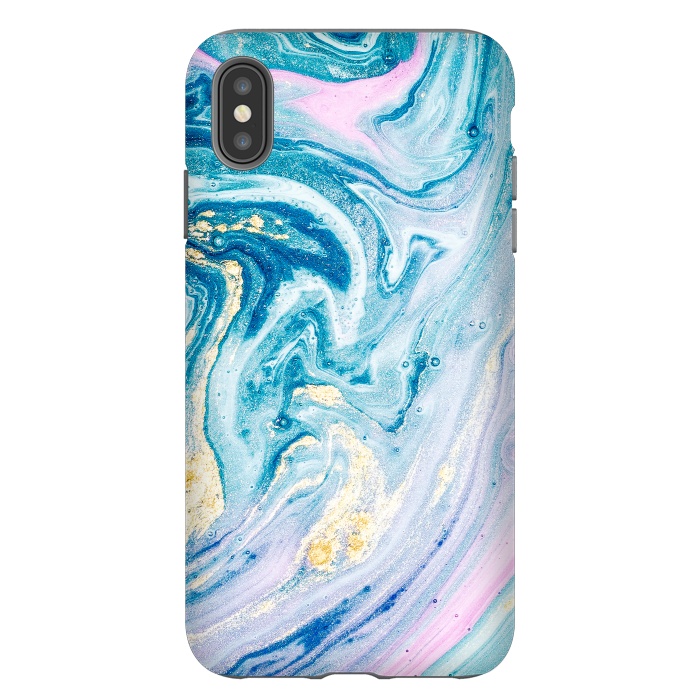 iPhone Xs Max StrongFit Pink and Blue Marble by ArtsCase