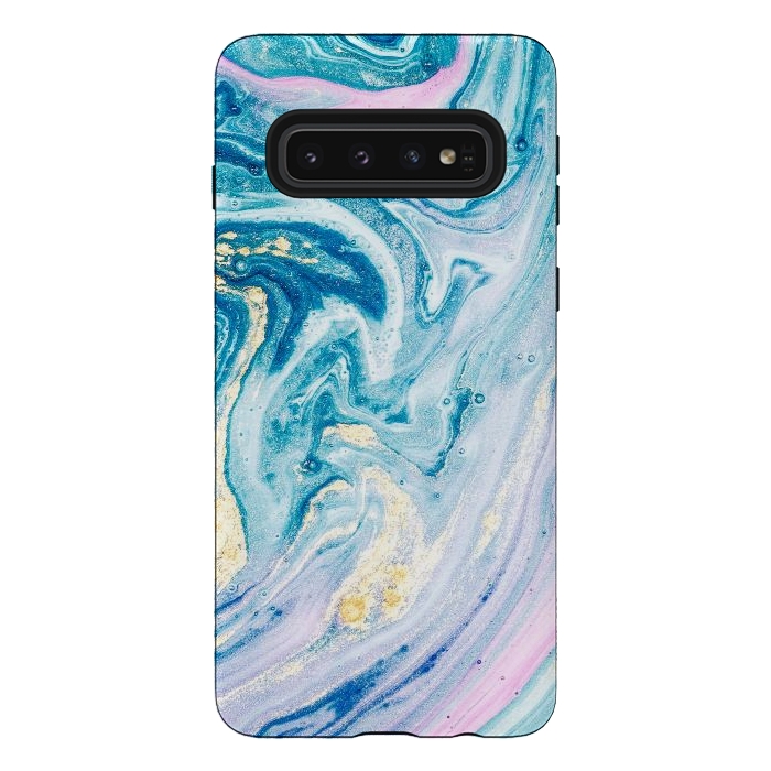 Galaxy S10 StrongFit Pink and Blue Marble by ArtsCase