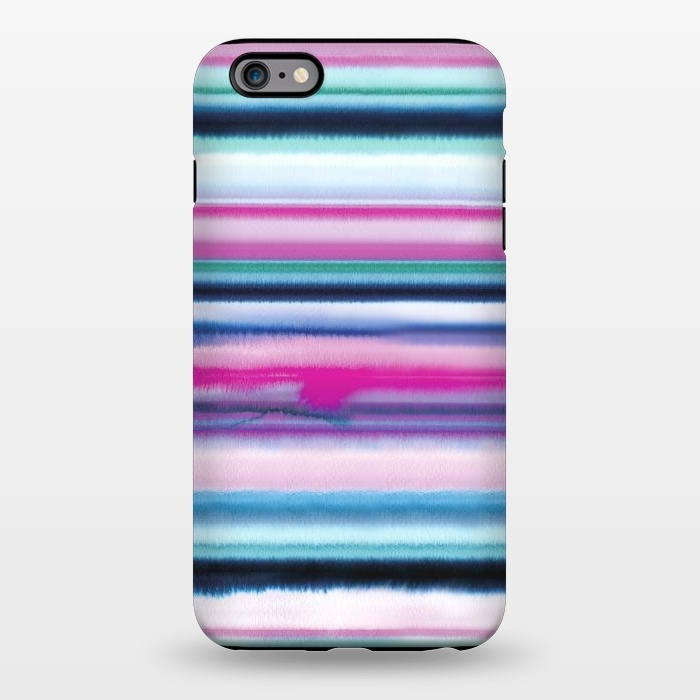iPhone 6/6s plus StrongFit Ombre Stripes Watercolor Pink by Ninola Design
