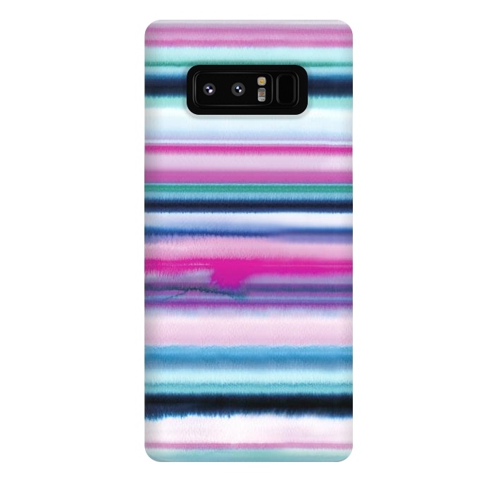 Galaxy Note 8 StrongFit Ombre Stripes Watercolor Pink by Ninola Design
