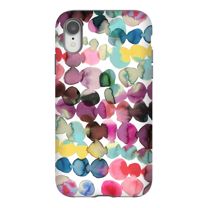 iPhone Xr StrongFit Ink Bleeding Dots by Ninola Design