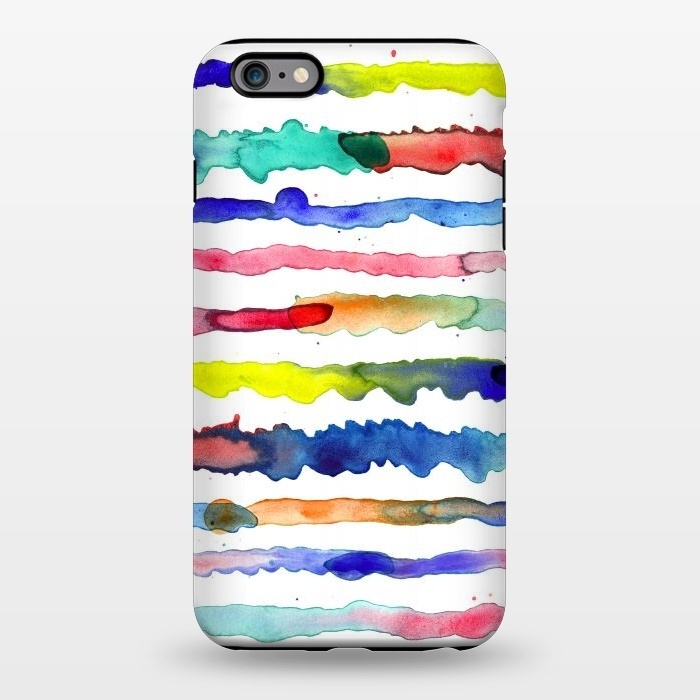iPhone 6/6s plus StrongFit Gradient Watercolor Lines Blue by Ninola Design