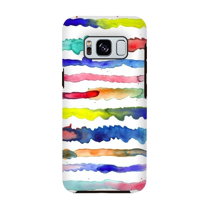 Galaxy S8 StrongFit Gradient Watercolor Lines Blue by Ninola Design