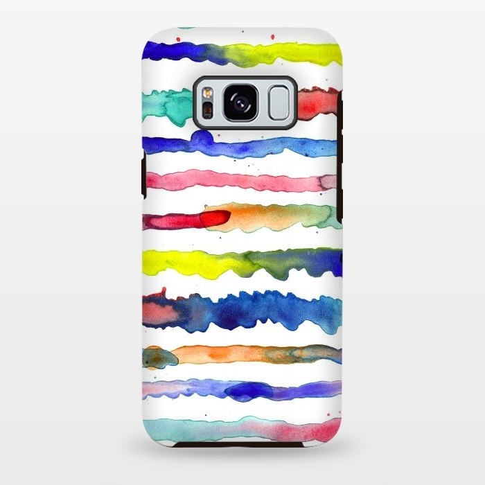 Galaxy S8 plus StrongFit Gradient Watercolor Lines Blue by Ninola Design