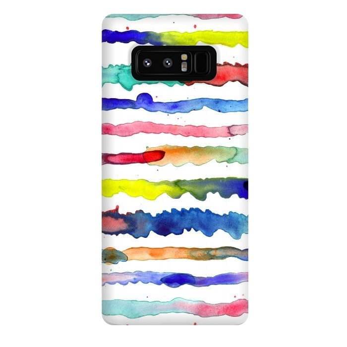 Galaxy Note 8 StrongFit Gradient Watercolor Lines Blue by Ninola Design