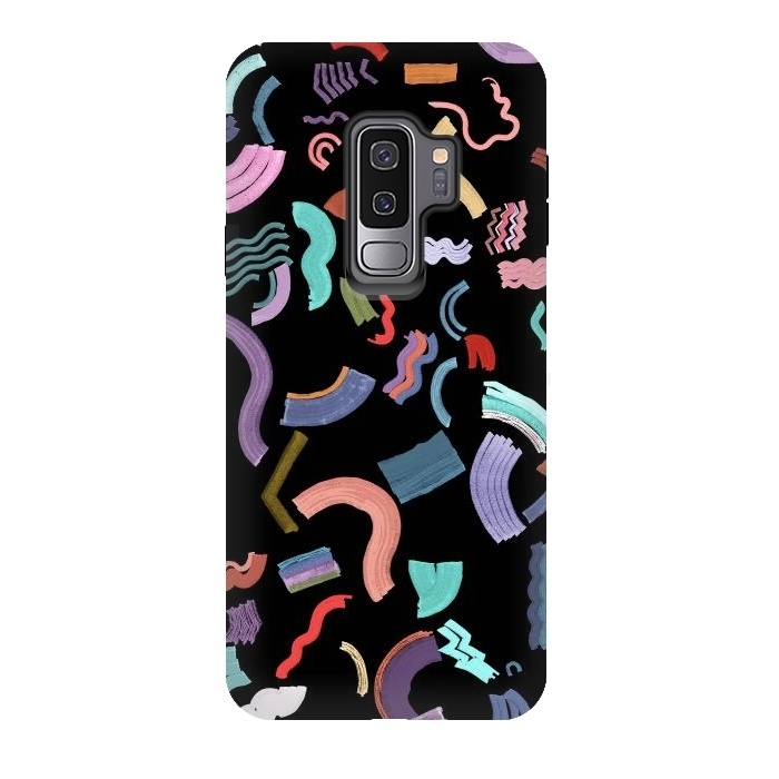 Galaxy S9 plus StrongFit Curly ZigZag Shapes  by Ninola Design