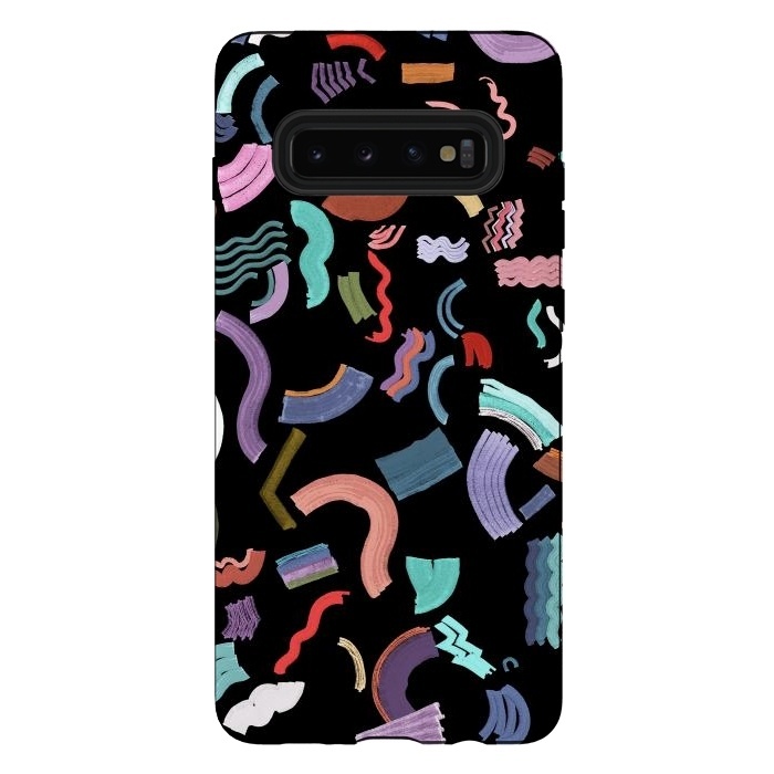 Galaxy S10 plus StrongFit Curly ZigZag Shapes  by Ninola Design