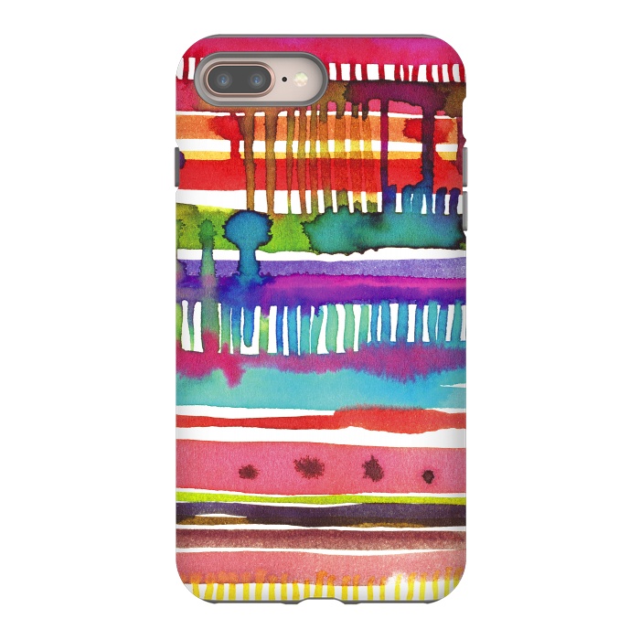 iPhone 7 plus StrongFit Irregular Watercolor Lines Vainica by Ninola Design