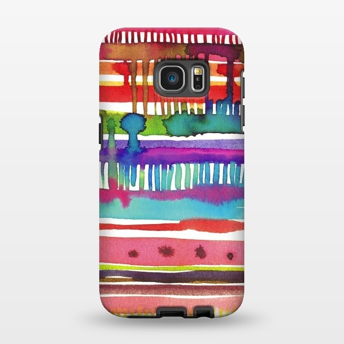 Galaxy S7 EDGE StrongFit Irregular Watercolor Lines Vainica by Ninola Design
