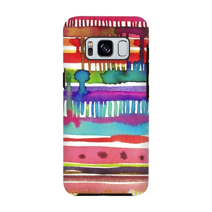 Galaxy S8 StrongFit Irregular Watercolor Lines Vainica by Ninola Design