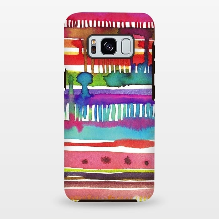 Galaxy S8 plus StrongFit Irregular Watercolor Lines Vainica by Ninola Design